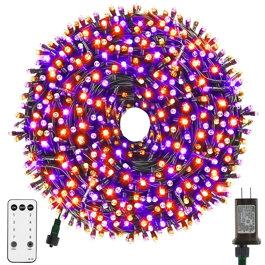 XTF2015 Orange Purple Halloween String Lights, Halloween